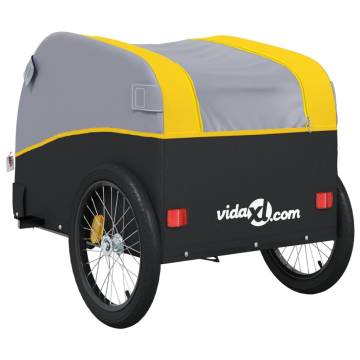 Bike Trailer Black & Yellow | 45kg Iron Cargo Cart