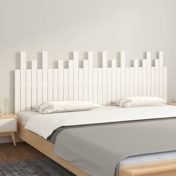 Elegant Wall Headboard White - Solid Pine 204x3x80 cm