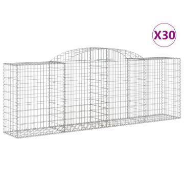 Arched Gabion Baskets - 30 pcs Galvanised Iron 300x50x100/120 cm