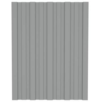 Roof Panels 12 pcs Galvanised Steel Grey 60x45 cm - Hipo Market