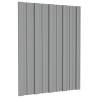 Roof Panels 12 pcs Galvanised Steel Grey 60x45 cm - Hipo Market