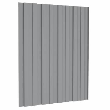 Roof Panels 12 pcs Galvanised Steel Grey 60x45 cm - Hipo Market