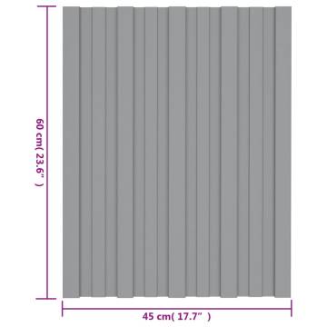 Roof Panels 12 pcs Galvanised Steel Grey 60x45 cm - Hipo Market