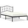 Metal Bed Frame with Headboard Black 100x200 cm | HipoMarket