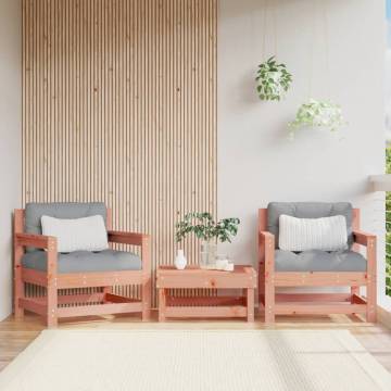 Garden Chairs with Cushions - 2 pcs Solid Wood Douglas