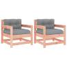 Garden Chairs with Cushions - 2 pcs Solid Wood Douglas