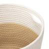 Stylish Beige & White Cotton Storage Baskets - 2 pcs Ø28x28 cm