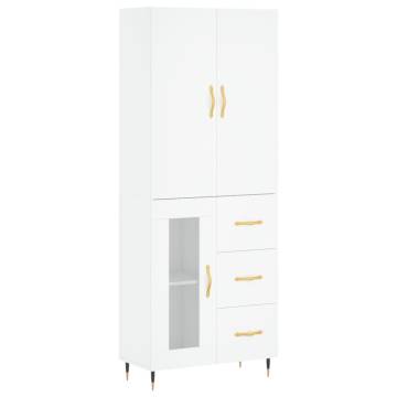 Stylish Highboard White 69.5x34x180 cm - Hipomarket