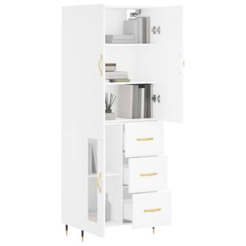 Stylish Highboard White 69.5x34x180 cm - Hipomarket