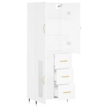 Stylish Highboard White 69.5x34x180 cm - Hipomarket