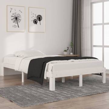 White Solid Wood Pine Bed Frame 120x200 cm - Modern Design