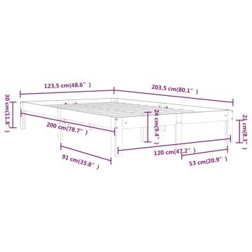 White Solid Wood Pine Bed Frame 120x200 cm - Modern Design