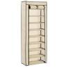 Shoe Cabinet with Cover Cream 57x29x162 cm Fabric Colour cream Quantity in Package 1 Number of Number of shelves 