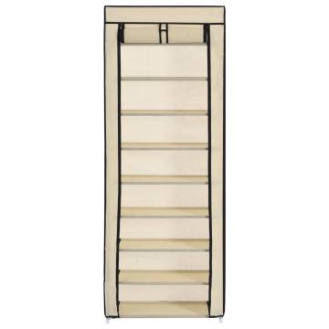 Shoe Cabinet with Cover Cream - 57x29x162 cm | HipoMarket