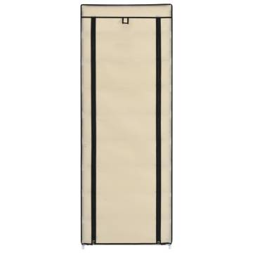 Shoe Cabinet with Cover Cream - 57x29x162 cm | HipoMarket