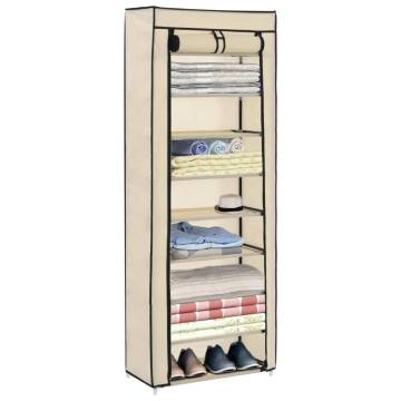 Shoe Cabinet with Cover Cream - 57x29x162 cm | HipoMarket