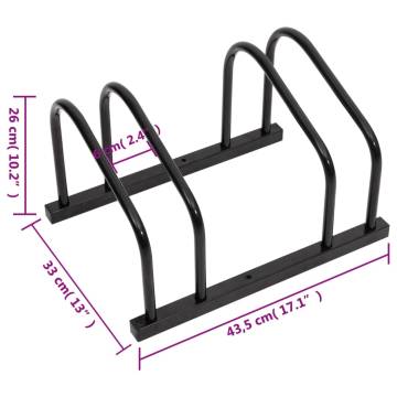 Durable Black Steel Bike Rack for 2 Bikes | Hipo Market