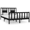 Black Solid Wood Bed Frame 135x190 cm Double - Hipomarket