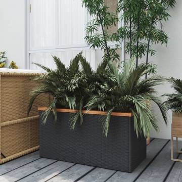 Planter Black 80x40x40 cm Poly Rattan - Durable & Stylish