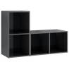 Stylish High Gloss Grey TV Cabinets - 2 pcs | Hipo Market