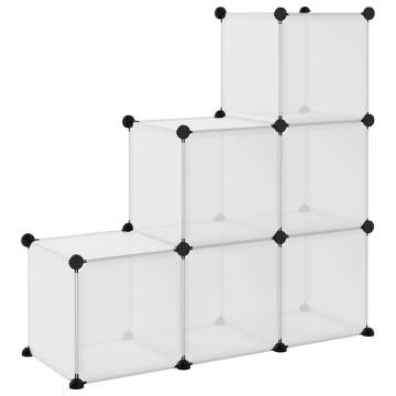 Storage Cube Organiser - 6 Transparent PP Cubes for Easy Storage