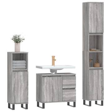 3 Piece Grey Sonoma Bathroom Furniture Set | Stylish & Durable