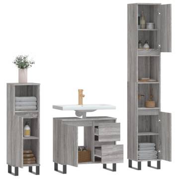 3 Piece Grey Sonoma Bathroom Furniture Set | Stylish & Durable