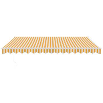 Retractable Awning Yellow and White 4x3m - Durable & Stylish