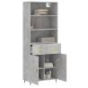 Stylish Concrete Grey Highboard | 69.5x34x180 cm | Hipomarket