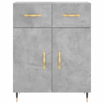 Stylish Concrete Grey Highboard | 69.5x34x180 cm | Hipomarket