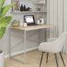 Computer Desk White and Oak 110x60x70 cm Engineered Wood Colour white and oak 