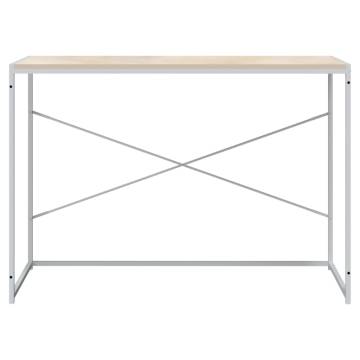 Stylish White and Oak Computer Desk - 110x60x70 cm