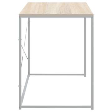 Stylish White and Oak Computer Desk - 110x60x70 cm