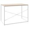 Stylish White and Oak Computer Desk - 110x60x70 cm