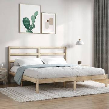 Solid Wood Pine Bed Frame 200x200 cm - Stylish & Durable