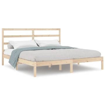 Solid Wood Pine Bed Frame 200x200 cm - Stylish & Durable