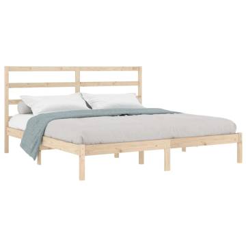 Solid Wood Pine Bed Frame 200x200 cm - Stylish & Durable