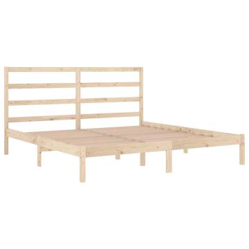 Solid Wood Pine Bed Frame 200x200 cm - Stylish & Durable