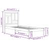 White Solid Wood Pine Bed Frame 90x200 cm - Modern Design