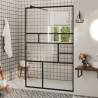 Walk-in Shower Wall with Clear ESG Glass 100x195 cm Black Colour black Size 100 x 195 cm 