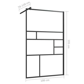 Walk-in Shower Wall 100x195 cm Clear ESG Glass - Modern Design