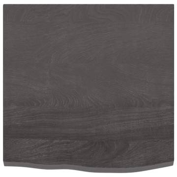 Dark Brown Bathroom Countertop 60x60 cm - Solid Oak Wood