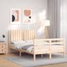 Bed Frame with Headboard 120x200 cm Solid Wood Colour natural Size 120 x 200 cm 