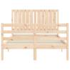 Solid Wood Bed Frame with Headboard 120x200 cm - HipoMarket