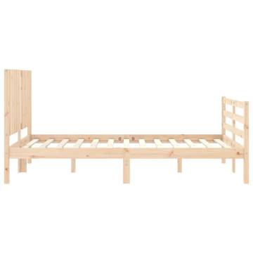 Solid Wood Bed Frame with Headboard 120x200 cm - HipoMarket