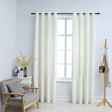 Elegant Velvet Blackout Curtains in Cream - 140x175 cm