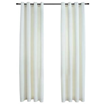 Elegant Velvet Blackout Curtains in Cream - 140x175 cm