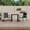 3 Piece Black Garden Dining Set - Textilene & Steel