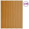 Roof Panels 36 pcs Galvanised Steel Light Wood 60x45 cm Colour light wood Size 60 x 45 cm Quantity in Package 36 