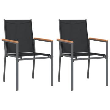 3 Piece Black Garden Dining Set - Textilene & Steel